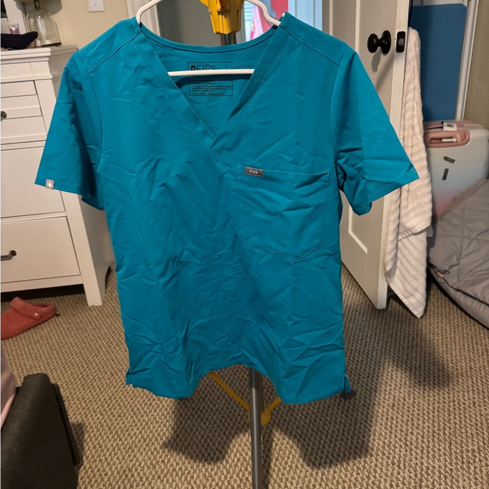 Figs Teal Catarina Scrub top